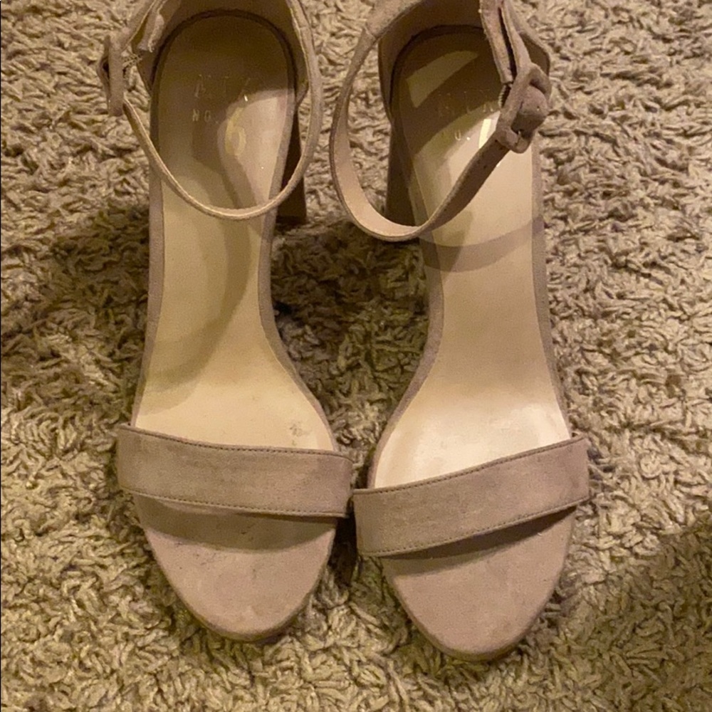 Nude block heels